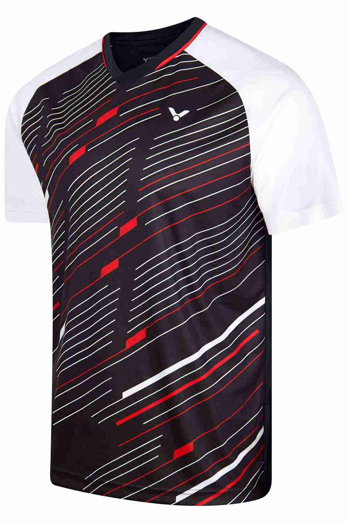 VICTOR T-Shirt T-43101C Unisex - Schwarz/Rot XL