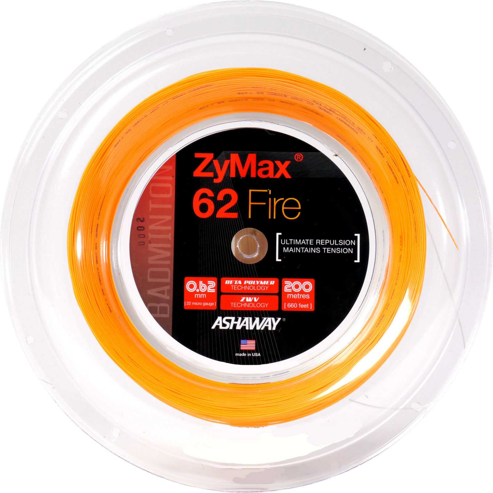 ASHAWAY Zymax 62 Fire - Orange - 200m ASHAWAY Zymax 62 Fire - Orange - 200m