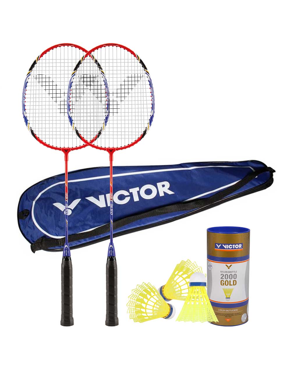 VICTOR Badminton-Set ST-1650 + Hülle + 3 Bälle