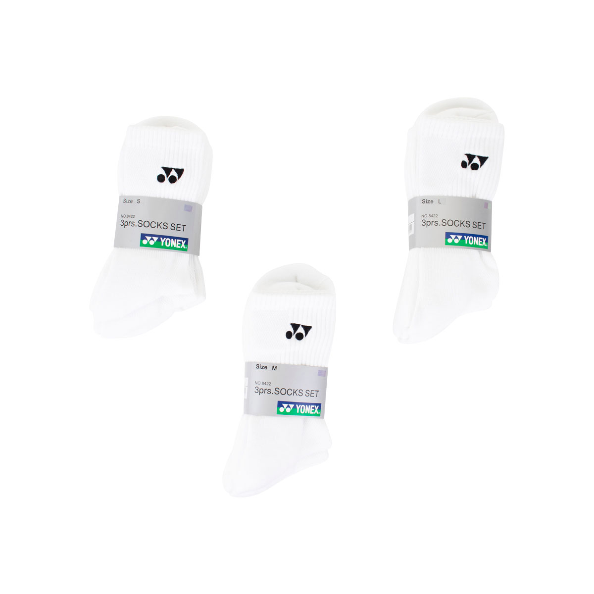 YONEX Socken 3er Set 8422 Weiß YONEX Socken 3er Set 8422 Weiß